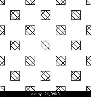 Nahtloses Muster quadratische geometrische Form Design der abstrakten Textur Hintergrund in Schwarz-Weiß-Illustration für Geschenkartikel, Verpackung, Wand, Karten und Stock Vektor