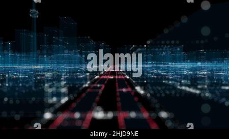 Futuristische Smart Digital City. Smart City Und Technology Business Concept Stockfoto
