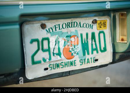 Kfz-Kennzeichen von Florida Stockfoto