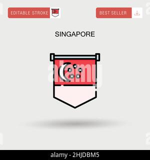 Einfaches Vektorsymbol Singapur. Stock Vektor