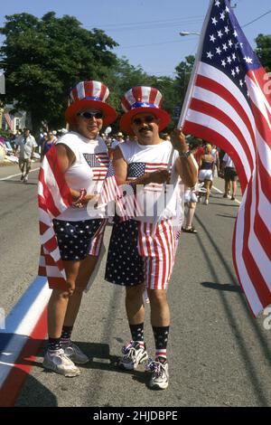 USA älteste Parade Unabhängigkeitstag glücklich 4.. Juli Patriot Paar Stockfoto