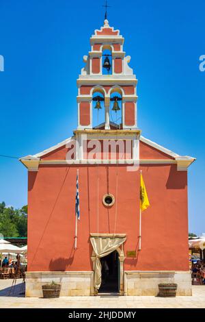 Kirche in der Hafenstadt Gaios auf der Insel Paxos, Griechenland, Europa. Stockfoto