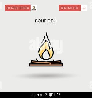 Bonfire-1 einfaches Vektorsymbol. Stock Vektor
