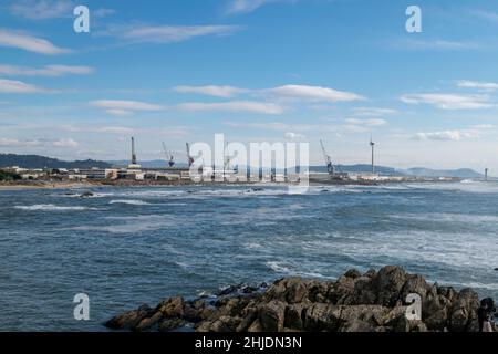 Estaleiros Navais de Viana do Castelo, Schiffbauindustrie Portugal. Die Werften wurden 1944 finanziert. Die Werft hat mehr als 200 Schiffe geliefert. Stockfoto