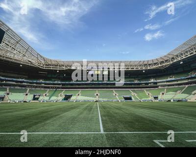 Fußballstadion des italienischen Clubs Palmeiras in SOA Paulo, Brasilien. 27. Januar 2022 Stockfoto