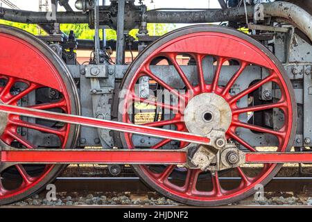 Dampflokomotive Räder. Stockfoto