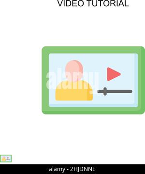 Video-Tutorial einfaches Vektor-Symbol. Illustration Symbol Design-Vorlage für Web mobile UI-Element. Stock Vektor