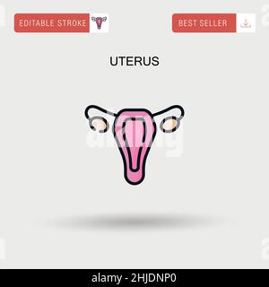 Einfaches Vektorsymbol für die Gebärmutter. Stock Vektor