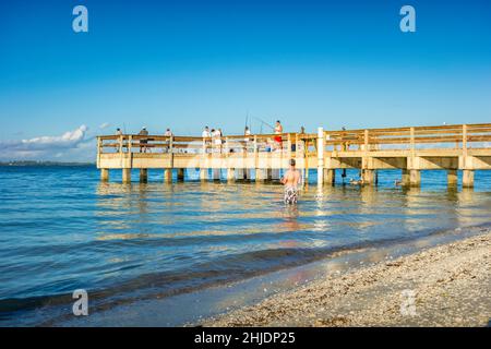Sanibel Island Fishing Pier Stockfoto