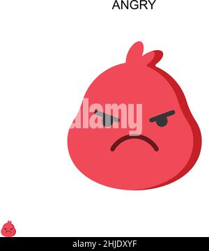 „Angry Simple“-Vektorsymbol. Illustration Symbol Design-Vorlage für Web mobile UI-Element. Stock Vektor