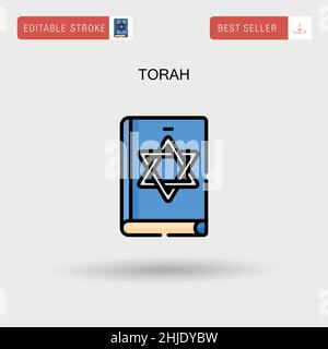 Einfaches Torah-Vektorsymbol. Stock Vektor