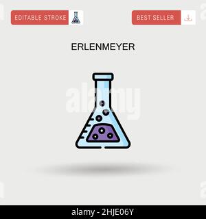 Erlenmeyer einfaches Vektorsymbol. Stock Vektor