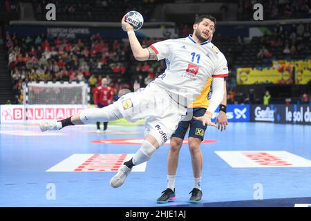 EHF Euro 2022. Halbfinale: Nicolas Tournat (Frankreich) gegen Schweden Stockfoto