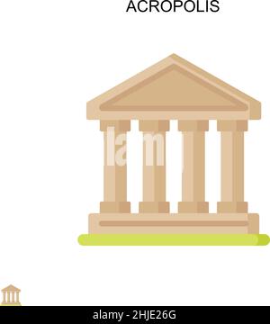 Akropolis einfaches Vektorsymbol. Illustration Symbol Design-Vorlage für Web mobile UI-Element. Stock Vektor