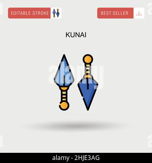 Kunai einfaches Vektorsymbol. Stock Vektor