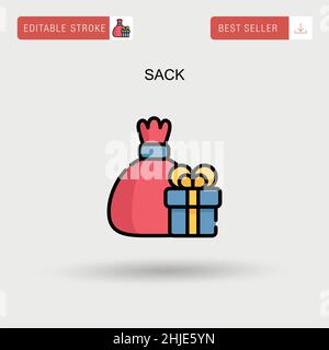 Einfaches Vektorsymbol Sack. Stock Vektor