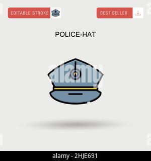 Einfaches Vektor-Symbol für Police-hat. Stock Vektor