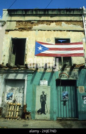 vereinigte staaten porto rico la perla Distrikt san juan kubanische Flagge Stockfoto