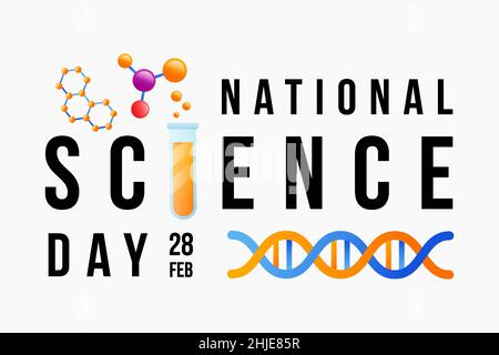 National Science Day einfaches Design Illustration Vektor Stock Vektor