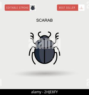 Einfaches Vektorsymbol „Scarab“. Stock Vektor