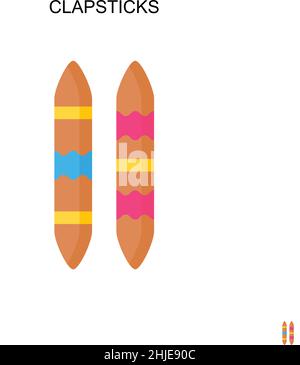 Clapsticks einfaches Vektorsymbol. Illustration Symbol Design-Vorlage für Web mobile UI-Element. Stock Vektor