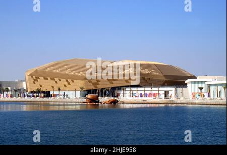 Etihad Arena, Yas Bay Waterfront, Yas Island, Abu Dhabi, Vereinigte Arabische Emirate Stockfoto