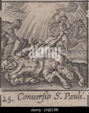 Inkunable, 15th Jahrhundert, Mittelalter, Heilige, heilige, Religiös, andachtsam, sakral, Holzschnitt, graviert, Gravur, januar, Monat, Kalender, katholisch, Selten, Renaissance, illustriert, detailreich, Beschützer, Protektoren, gedruckt, drucken, latein, Geschichte, Historisch, original, beten, römisch-katholisch, östlich, orthodoxe, Kirche, Repressantionen, Papst, Priester, Mönche, Könige, Einsiedler, Einsiedler, Leidenschaft, Weltlich, Symbol, spirituell, Heiligkeit, Kunst, Handarbeit, Kunst, Handwerk, Inkunabeln, Conversio St. Pauli / die Umwandlung von St. Pauli Stockfoto