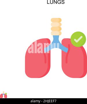 Einfaches Vektor-Symbol für Lungen. Illustration Symbol Design-Vorlage für Web mobile UI-Element. Stock Vektor