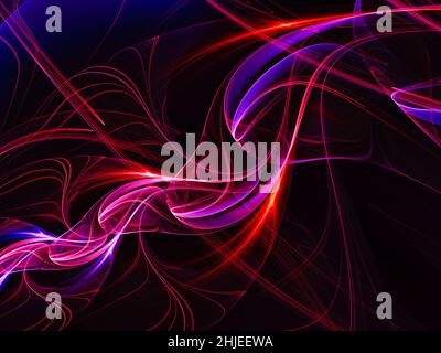 Schöner Hintergrund mit farbigen leuchtenden Kurven - abstrakte Illustration Stockfoto