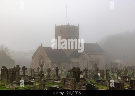 Ein nebliger Morgen im Grabhof Stockfoto