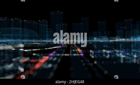 Futuristische Smart Digital City. Smart City Und Technology Business Concept Stockfoto