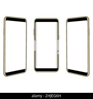 Smartphone-Display realistisches Modell. Isolierter leerer Bildschirm mobil. GrafikVektor-Illustrator. Stock Vektor