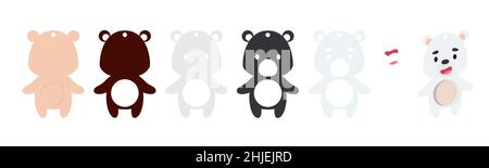 Niedliche Eisbär Süßigkeiten Ornament. Schichtenpapier Dekoration behandeln Halter für Kuppel. Kleiderbügel für süß, Süßigkeiten für Geburtstag, Baby-Dusche, halloween, Christma Stock Vektor