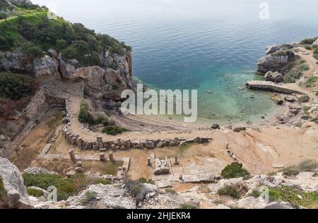 Das Heiligtum der Göttin Hera in Perachora, Corinthia, Griechenland Stockfoto