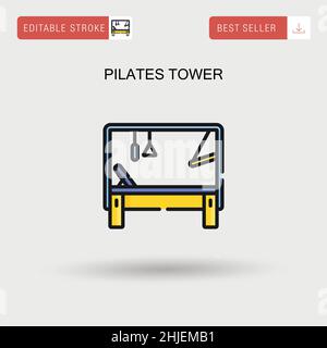 Einfaches Vektor-Symbol für den Pilates-Turm. Stock Vektor