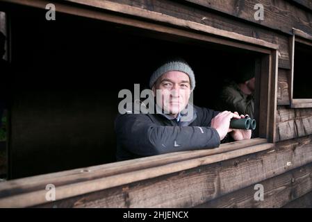 Mark Cunliffe-Lister, Eigentümer des Swinton Estate auf dem Swinton Estate in der Nähe von Ripon in North Yorkshire, dem Vogelschutzgebiet der Druiden. Der Swinton Esta Stockfoto