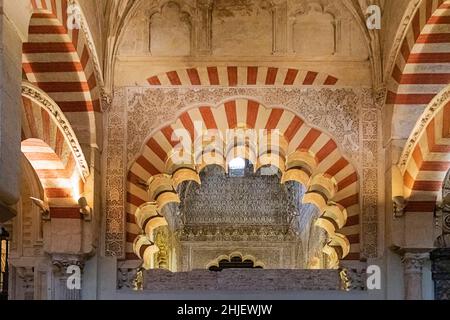CORDOBA ANDALUSIEN SPANIEN DIE MOSCHEE KATHEDRALE MEZQUITA TEILANSICHT VON MUDEJAR STIL CAPILLA REAL ODER ROYAL KAPELLE Stockfoto