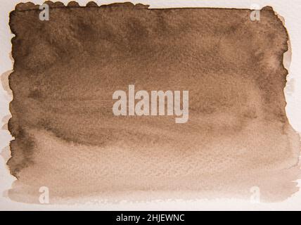 Braun handgemachte Aquarell Hintergrund Farbverlauf Farbe Stockfoto