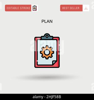 Einfaches Vektorsymbol planen. Stock Vektor