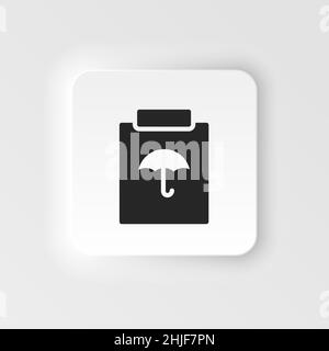 Garantie, Versicherung, Versicherung Symbol - Vektor. Versicherung neumorphische Stil Vektor-Symbol. Auf weißem Hintergrund Stock Vektor