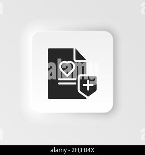 Gesundheit, Versicherung, Medizin, Politik Symbol - Vektor. Versicherung neumorphische Stil Vektor-Symbol. Auf weißem Hintergrund Stock Vektor