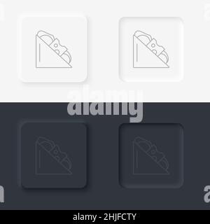 Schwarz-Weiß-Set im Neumorphic-Stil mit Vektor-Symbol für Speisen und Getränke. Symbol für Taco-Vektorlinie gesetzt Stock Vektor