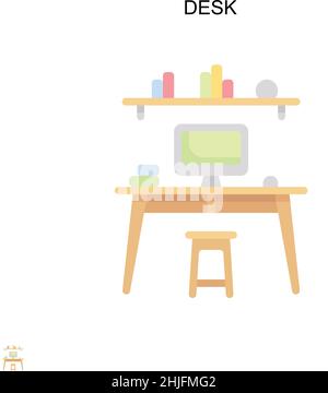 Einfaches Vektorsymbol für den Schreibtisch. Illustration Symbol Design-Vorlage für Web mobile UI-Element. Stock Vektor
