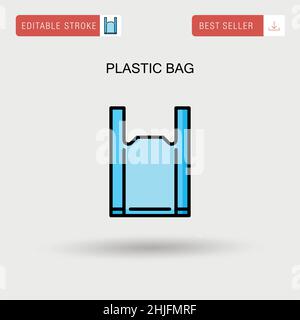 Plastiktüte einfaches Vektor-Symbol. Stock Vektor