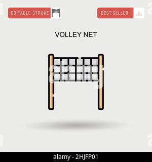 Volley net einfaches Vektor-Symbol. Stock Vektor