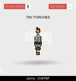 Tiki Fackeln einfaches Vektor-Symbol. Stock Vektor