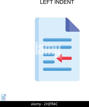 Einfaches Vektorsymbol für linken Einzug. Illustration Symbol Design-Vorlage für Web mobile UI-Element. Stock Vektor