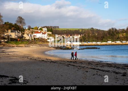 Black Sands Beach, Aberdour, Fife, Schottland. Stockfoto