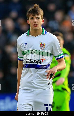 Birkenhead, Großbritannien. 29th Januar 2022. Charlie Jolley von Tranmere Rovers während des zweiten Spiels der Sky Bet League zwischen Tranmere Rovers und Forest Green Rovers im Prenton Park am 29th 2022. Januar in Birkenhead, England. (Foto von Tony Taylor/phcimages.com) Quelle: PHC Images/Alamy Live News Stockfoto