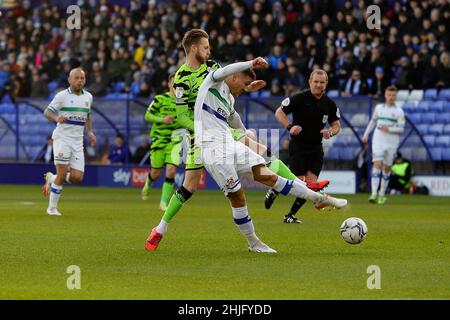 Birkenhead, Großbritannien. 29th Januar 2022. Keiron Morris von Tranmere Rovers während des zweiten Spiels der Sky Bet League zwischen Tranmere Rovers und Forest Green Rovers im Prenton Park am 29th 2022. Januar in Birkenhead, England. (Foto von Tony Taylor/phcimages.comtr7 Quelle: PHC Images/Alamy Live News Stockfoto